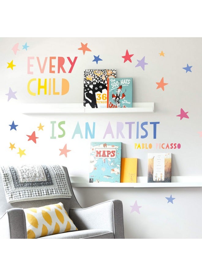 Paper Riot Co. Inspirational Wall Stickers "Every Child Is An Artist" Positive Motivational Removable Adhesive Decals For Classroom Kids Room Nursery Bedroom Home Decor  - Image 3