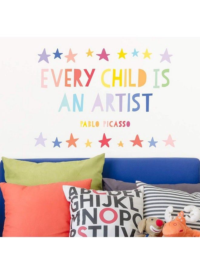 Paper Riot Co. Inspirational Wall Stickers "Every Child Is An Artist" Positive Motivational Removable Adhesive Decals For Classroom Kids Room Nursery Bedroom Home Decor  - Image 5