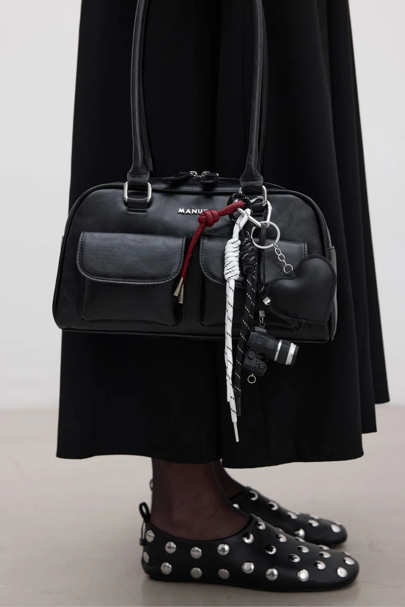 مانوكا Retro Bag with Pocket Black