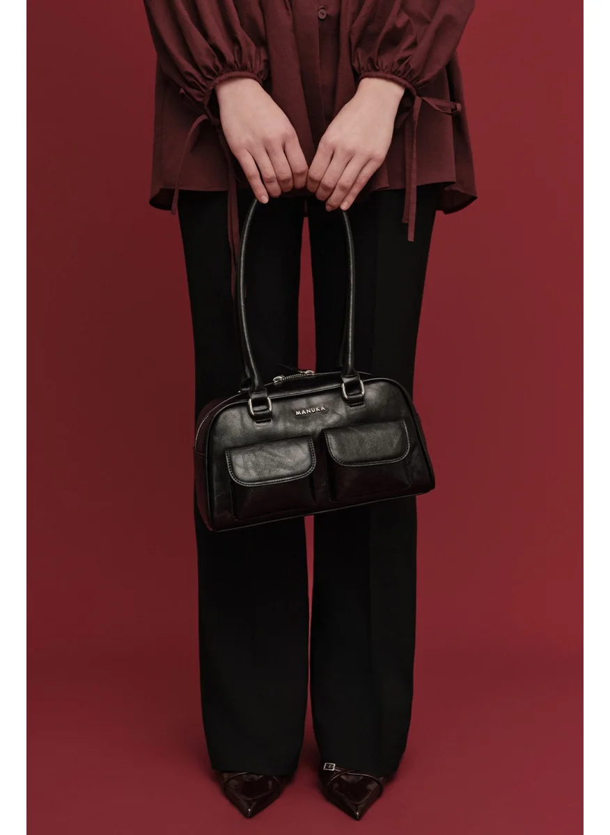 مانوكا Retro Bag with Pocket Black