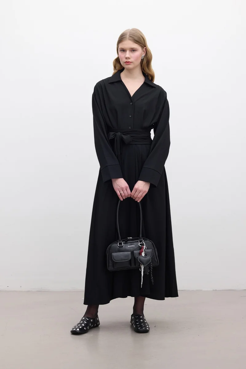 مانوكا Retro Bag with Pocket Black