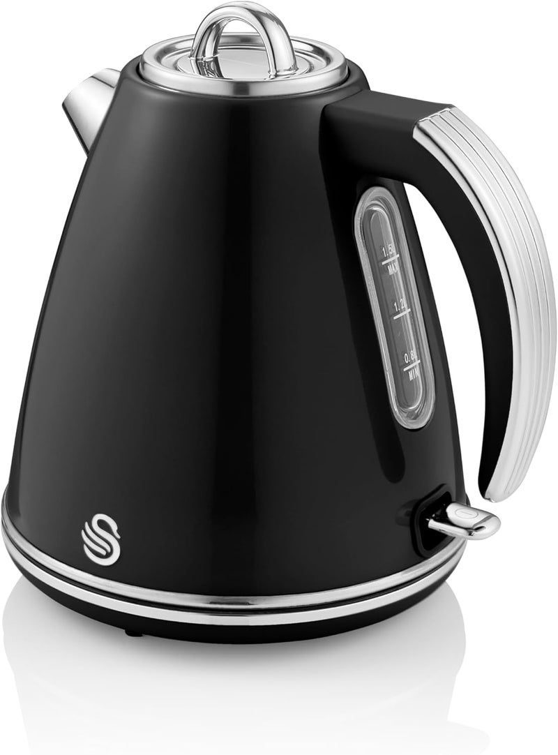 Swan Retro 1.5 Litre Jug Kettle - Black - Image 1