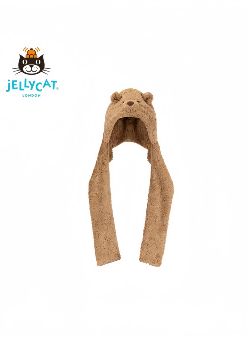 Jellycat Barcelona Bear Hooded Scarf One Piece Plush Hat Scarf Gift 2025 New  Product - Image 1