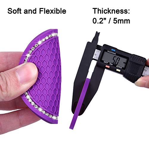 Wisdompro Bling Car Coasters, Wisdompro 2 Pack PVC Car Cup Holder Insert Coaster - Anti Slip Universal Vehicle Interior Accessories Crystal Glitter Cup Mats for Women and Men (2.75" Diameter, Purple) - Image 5