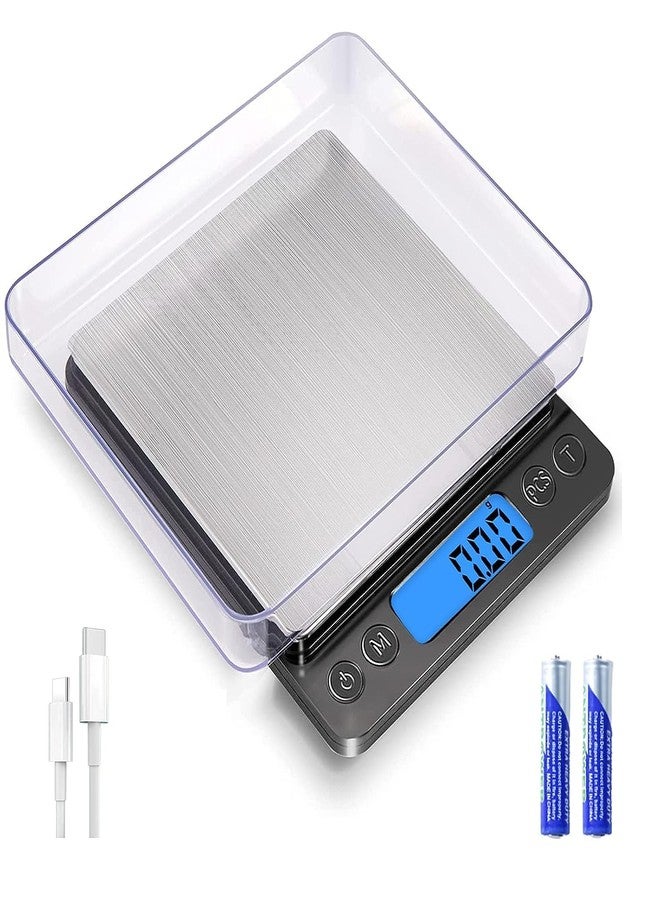 SKEAP Gram Scale 0.01g Accuracy, Food Scales Kitchen Digital Weight Grams & OZ, Jewelry Scale, High Accuracy Gram Scale, Digital Scale with Charging,Batteries and USB Cable Included - Image 1