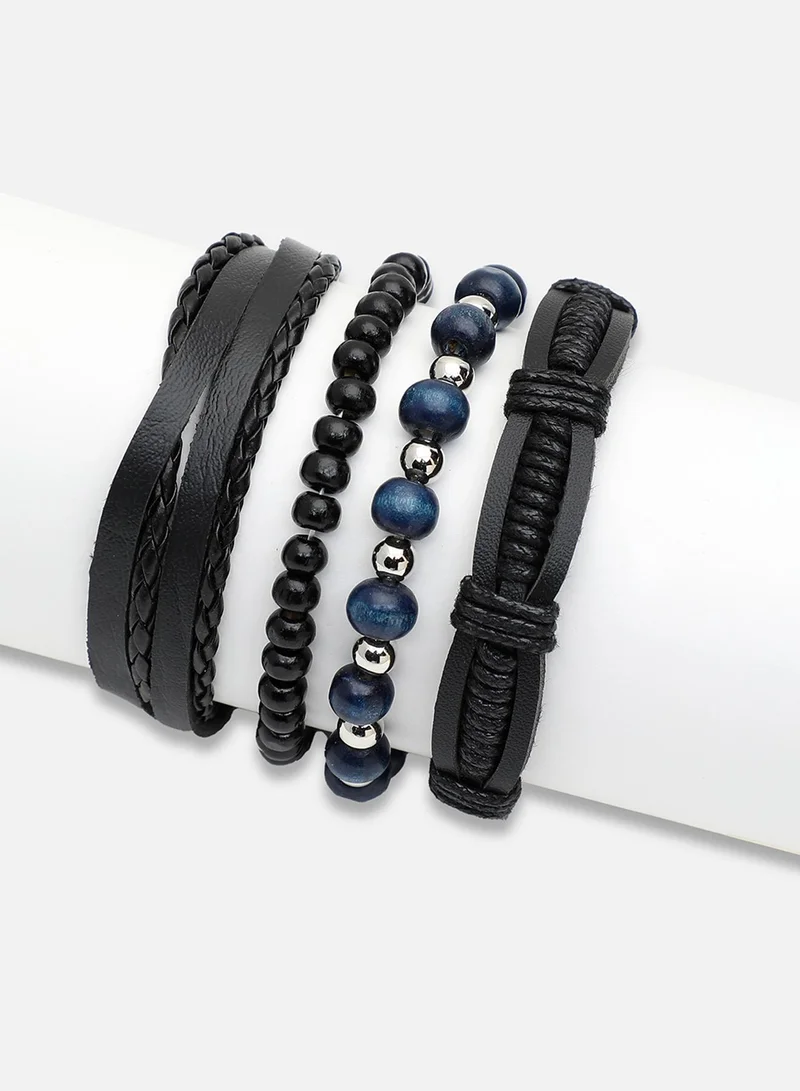 SOHI Trendy Casual Pu Leather Designer Artificial Bracelet Jewellery
