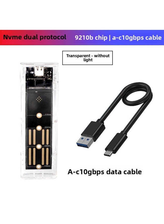 M.6 Tool-free Solid State Hard Disk Box 5g/10GB Dual Protocol NVME/NGFF Mobile Hard Disk Box Type-c3.1-Color:M5 Lamp-free NVME/NGFF-10Gbps