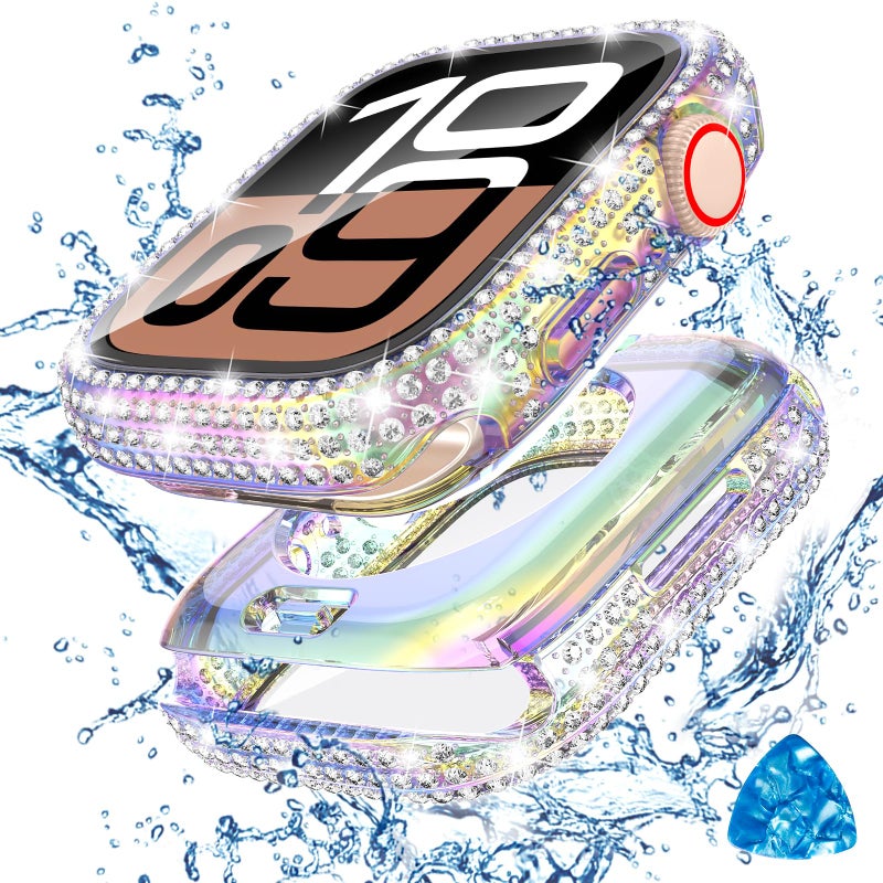 Tensea [2 in 1 for Waterproof Apple Watch Screen Protector Case Series 11/10 42mm Accessories, 360 iWatch Diamond Front Bumper with Glass Film and Back Bumper, Bling Face Cover Women, 42 mm - Image 1