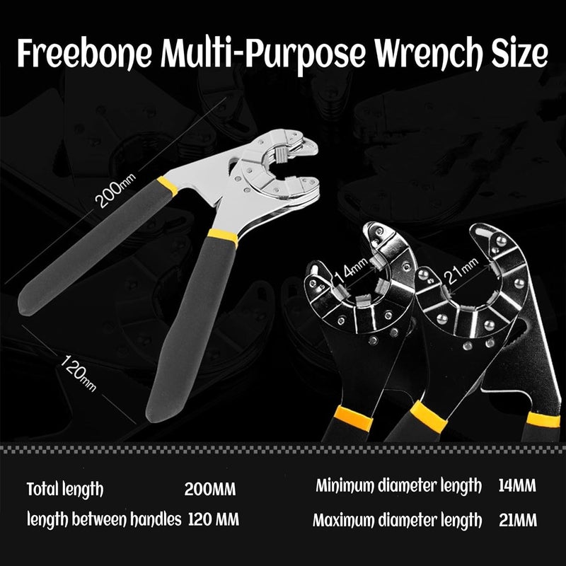 Zaptec Zaptec 8 Inch Bionic Adjustable Spanner Wrench 14 Wrenches in 1 Multiplies Gripping Force - Image 3