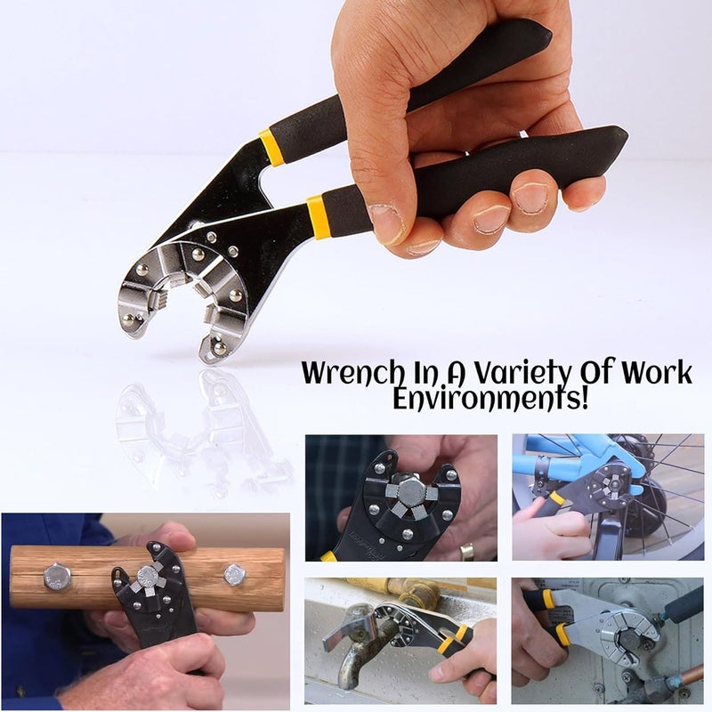 Zaptec Zaptec 8 Inch Bionic Adjustable Spanner Wrench 14 Wrenches in 1 Multiplies Gripping Force - Image 5