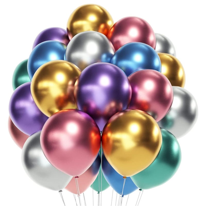 ECVV 100 Pieces Decorated Party Balloons Assorted Color  Multicolor Balloons for Party Decoration Birthday  Wedding  Christmas  Party Supplies - Image 2