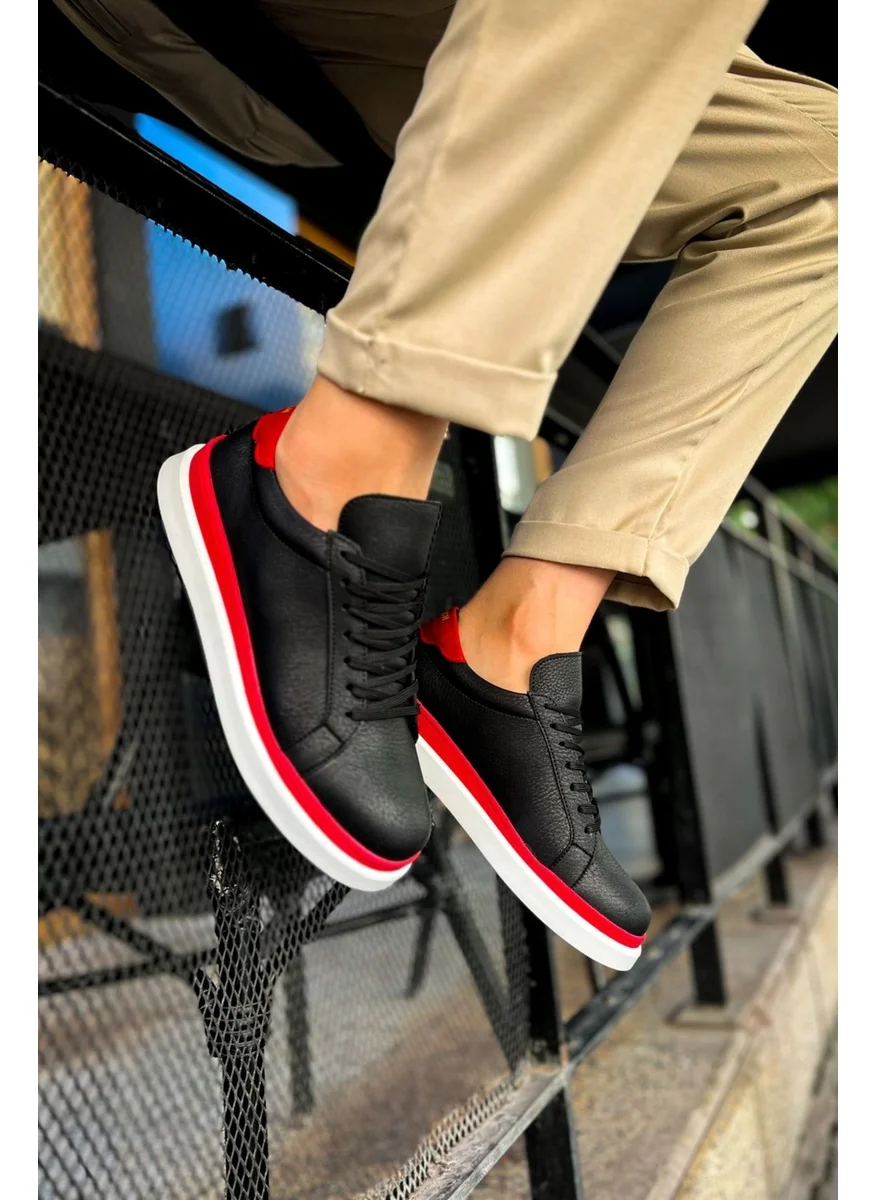Chekich CH979 Santoni Gbt Sports Men's Shoes Black/Red
