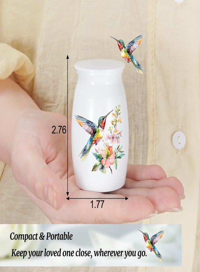 Abooxiu Small Urns for Human Ashes 3 Inches Mini Urn for Ashes Aluminium Memorial Small Ash Keepsake Urn Hummingbird Mini Cremation Funeral Burial Urn Ashes Holder for Adult Males or Females - Image 2