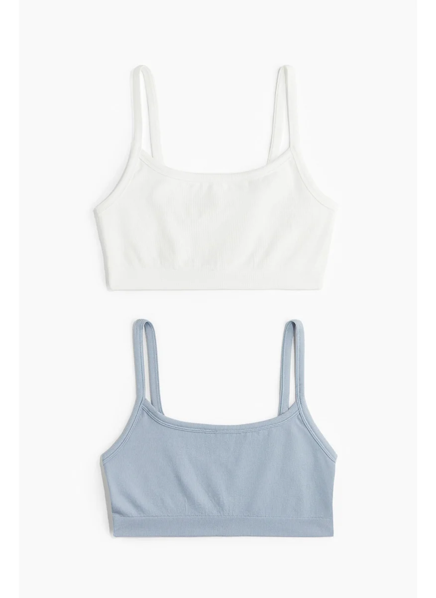 H&M 2-Pack Light Support Sports Bras In Drymove