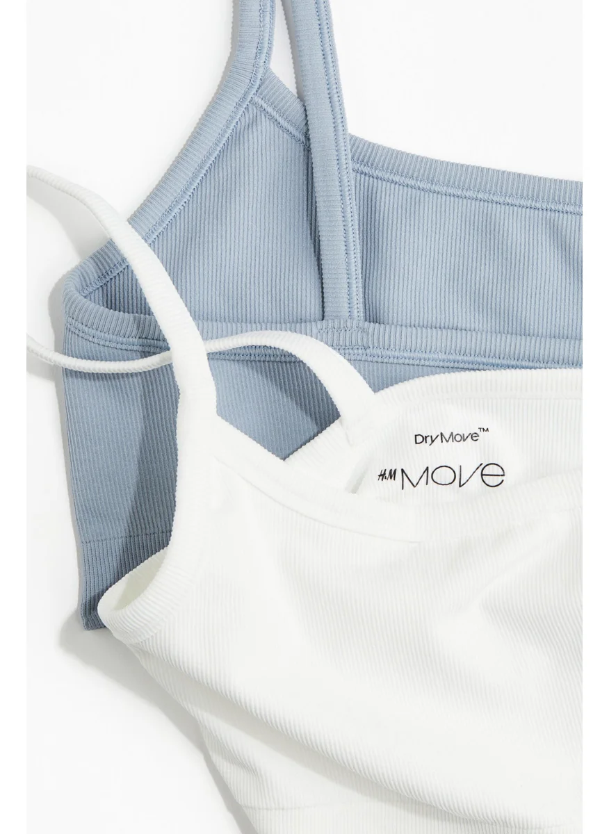 H&M 2-Pack Light Support Sports Bras In Drymove