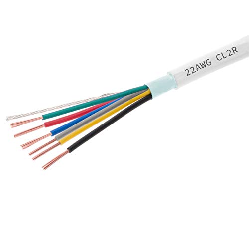InstallerCCTV 22 AWG 6 Conductors Shielded Security Alarm Wire Cable, Riser Alarm Control Cable, 125ft Spool Full Copper for Fire/Sound/Security Burglar Station Wire Security - Image 1