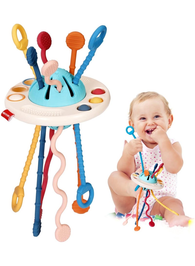 Baby Montessori Toys - Toddlers Sensory Toys with Food Grade Silicone Pull String Activity Toy Developing Fine Motor Skills Toys  - Image 1