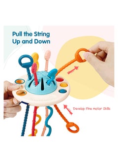 Generic Baby Montessori Toys - Toddlers Sensory Toys with Food Grade Silicone Pull String Activity Toy Developing Fine Motor Skills Toys  - Image 2