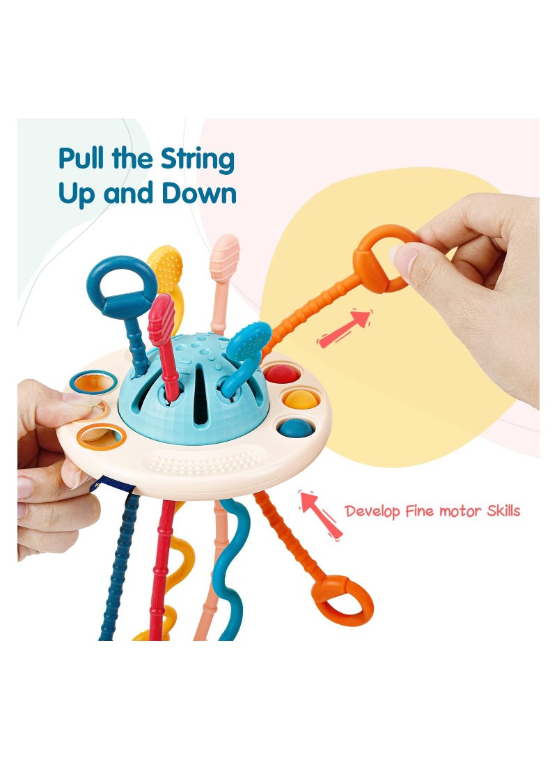 Baby Montessori Toys - Toddlers Sensory Toys with Food Grade Silicone Pull String Activity Toy Developing Fine Motor Skills Toys  - Image 2