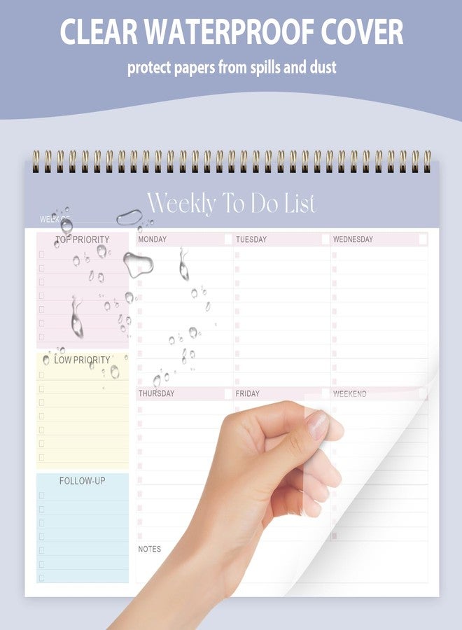 VALOME Weekly To Do List Notepad, Undated Planner with 52 Sheets (8.5''x11''), Desk Weekly Planner for Women & Man, Home School & Work (Purple) - Image 4