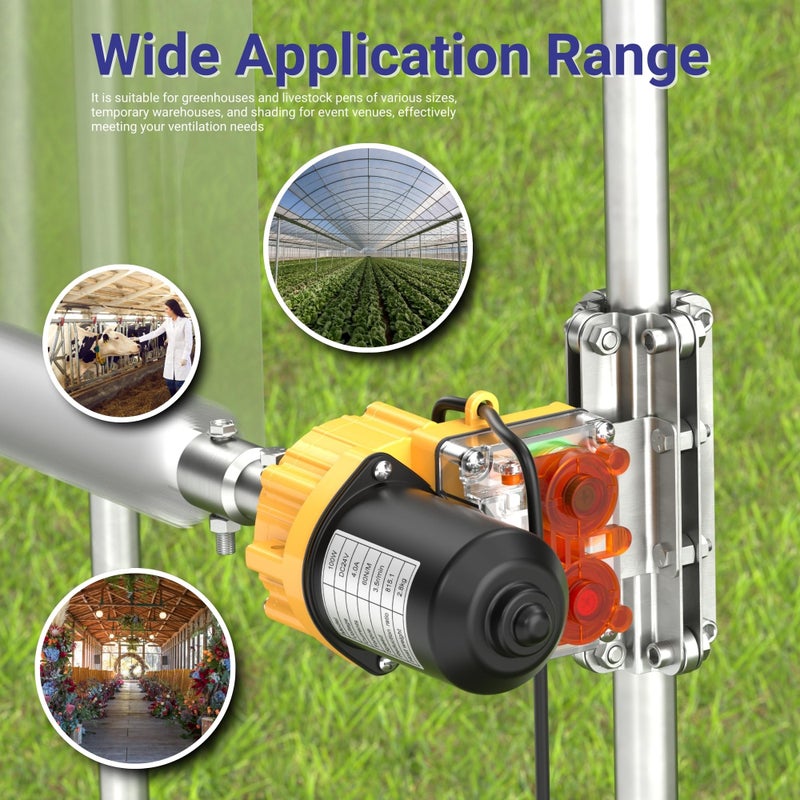 KZU Greenhouse Film Roll Up Motor, 24V 100W Greenhouse Cooling System Roll-up Motor with Climber for Greenhouse Ventilation Clearance, Greenhouse Parts Accessories - Image 2