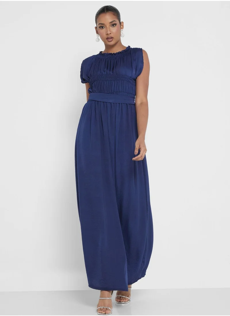 hayas closet Flared Sleeve Ruched Jalabiya