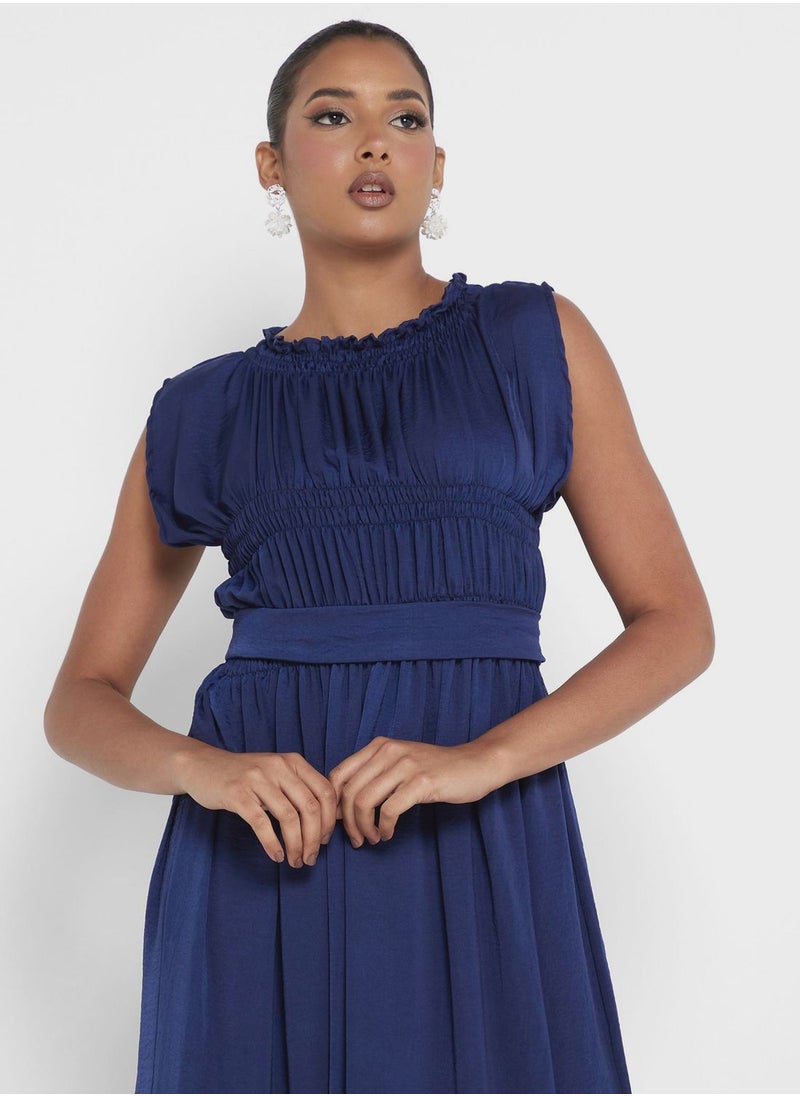 hayas closet - Flared Sleeve Ruched Jalabiya - Image 1