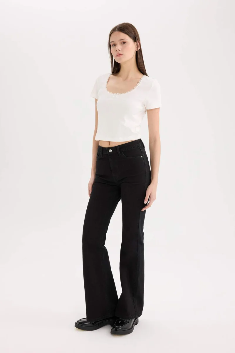 Defacto  Mia High Waist Straight Leg Jeans for Women | Best Price UAE