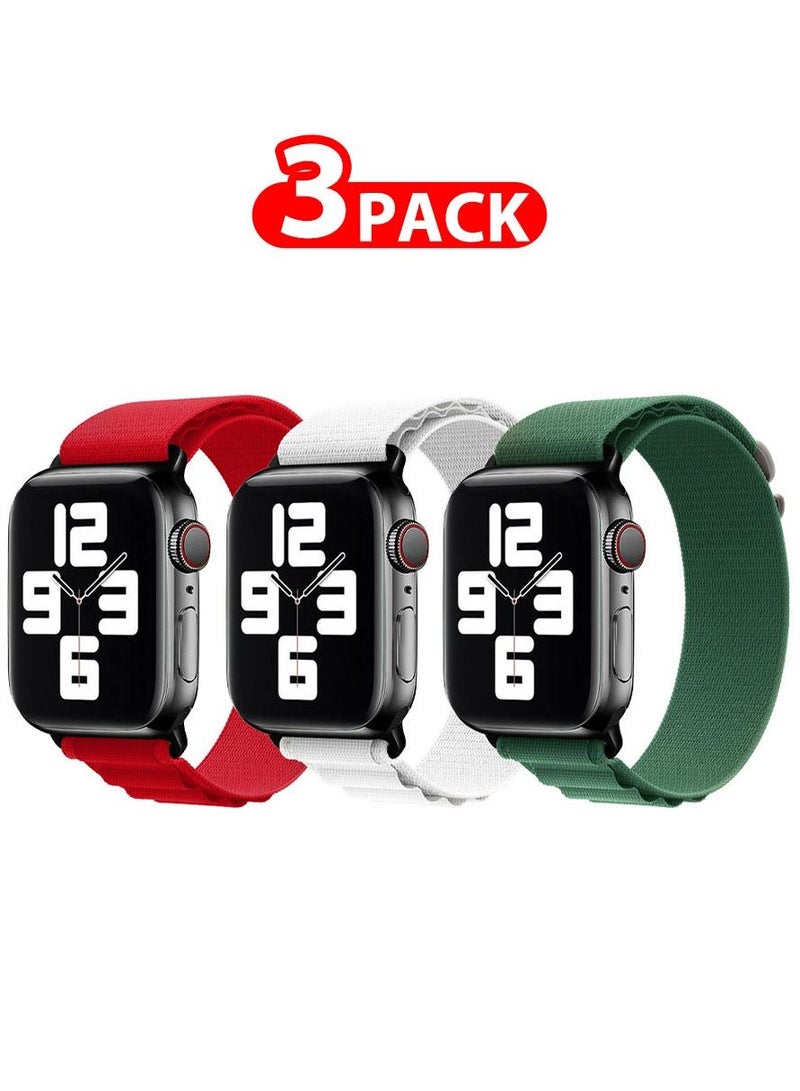 CATANES 3 Pack Of Apple Watch Alpine Loop Band 38mm 40mm 41mm Women Men Adjustable with Metal G-Hook Strap for iWatch Series 7/SE/6/5/4/3/2/1 Multicolour - Image 1