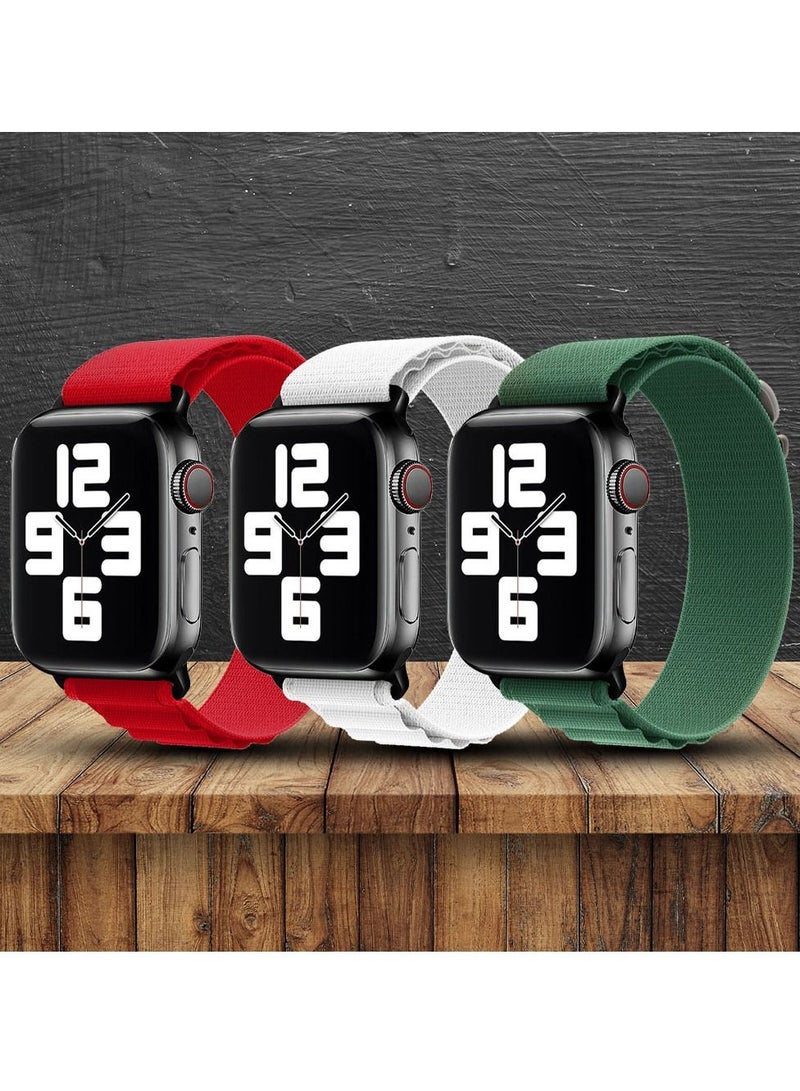 CATANES 3 Pack Of Apple Watch Alpine Loop Band 38mm 40mm 41mm Women Men Adjustable with Metal G-Hook Strap for iWatch Series 7/SE/6/5/4/3/2/1 Multicolour - Image 2