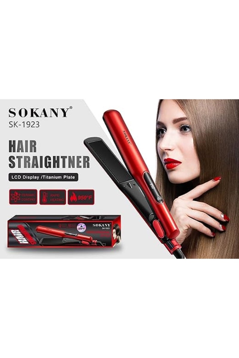 sokany SK-1923 Professional Hair Straightener  LCD Display - 950°F - Image 4