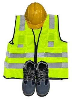 SMG Safety Shoes Size 42, yellow Hat and Orange Jacket Size XL