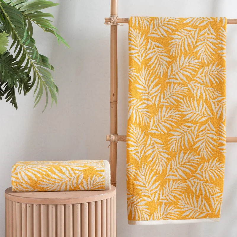 Schafer Leaf Bath Set 2 Pieces - Mustard