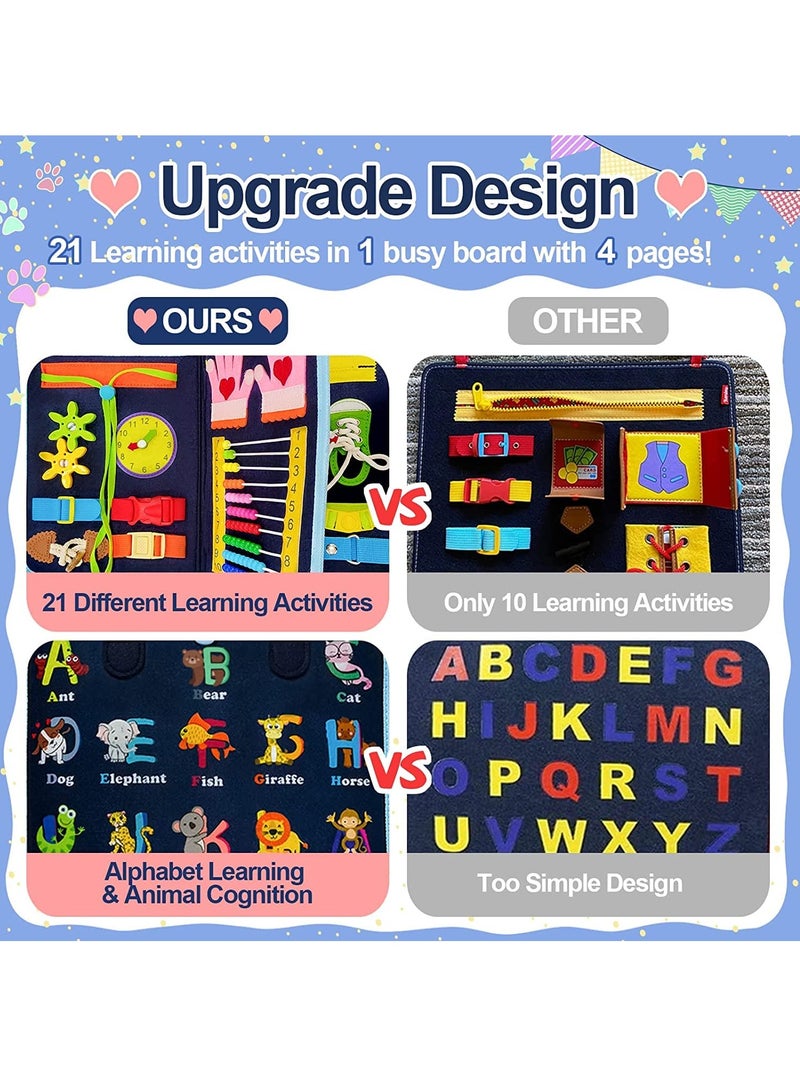 Montessori Busy Board for Toddlers Ages 1 to 4, Educational Sensory Activity Toy for Fine Motor Skills Development, Perfect Gift for Boys and Girls - Image 5