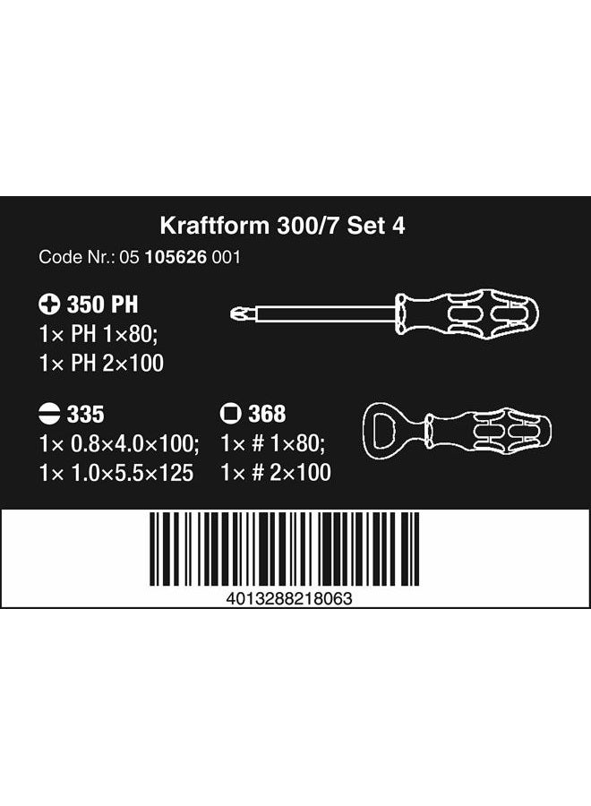 Wera 05105626001 Kraftform 300/7 set 4 screwdriver set Kraftform Plus, 7 pieces - Image 2