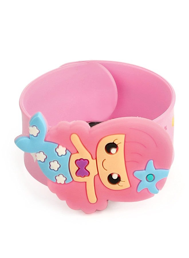 El Regalo 1 PC Mermaid Snap Wristband Kids Party Favors, Stylish Mermaid and Stars Slap Bands for Kids Girls Boys (Light Pink) - Image 2