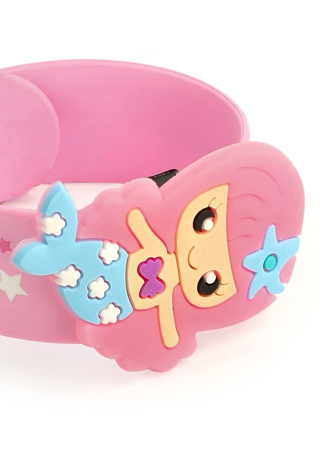 El Regalo 1 PC Mermaid Snap Wristband Kids Party Favors, Stylish Mermaid and Stars Slap Bands for Kids Girls Boys (Light Pink) - Image 5