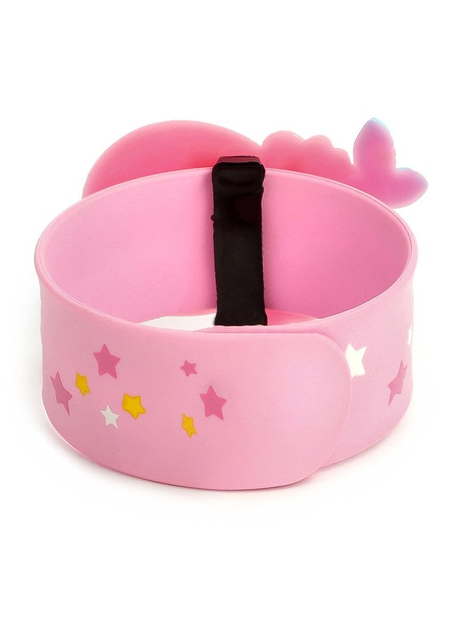 El Regalo 1 PC Mermaid Snap Wristband Kids Party Favors, Stylish Mermaid and Stars Slap Bands for Kids Girls Boys (Light Pink) - Image 3