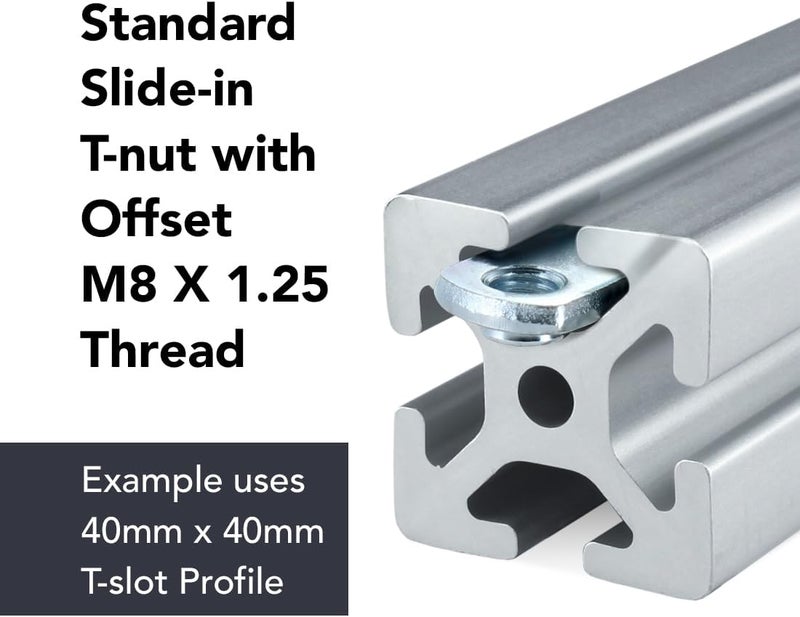 80/20 40-1981, 40 Series M8 x 1.25 Offset Slide in Economy T-Nut Steel (100 Pack) - Image 3