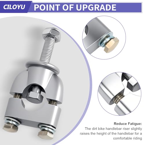 CILOYU 22mm 7/8 Handlebar Risers Mount Clamps Motorcycle Handle Bar Riser Replacement for Apollo 250 Ninja 500 XT600 XR50 Dirt Pit Bike ATV Scooter Powersports Accessories Parts - Image 5