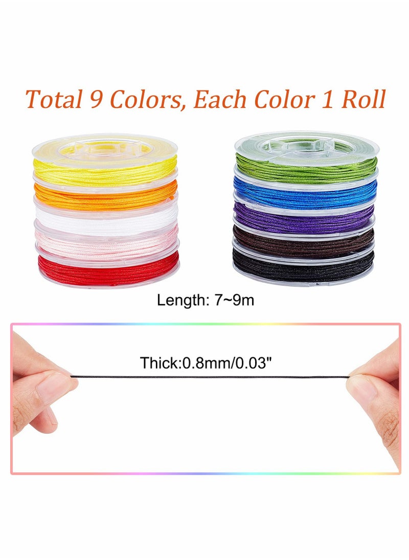 Generic - Colorful Chinese Knotting Cord, Braided Nylon Beading Cord, Nylon Kumihimo Macrame Thread String, Blinds String, 45m Long in Each Color - Image 1