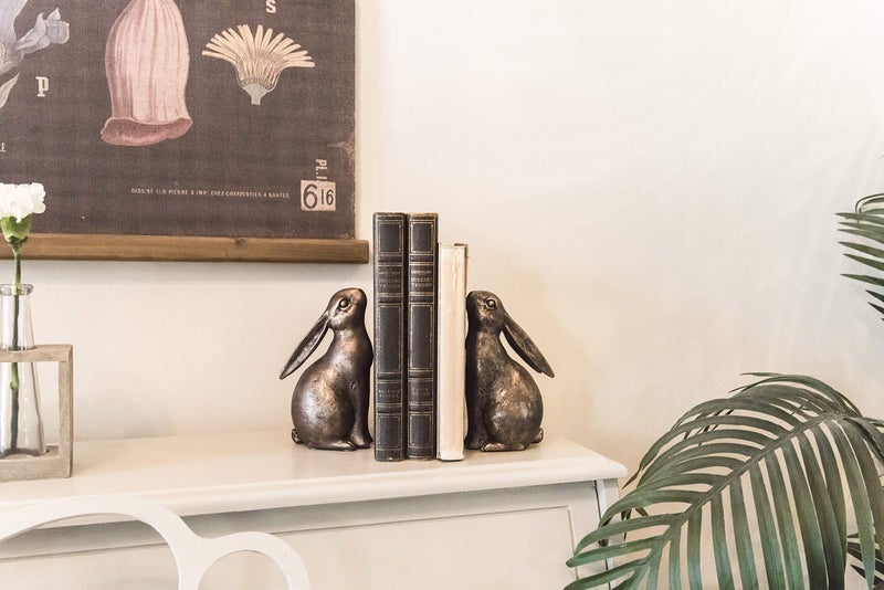 Creative Co-Op Decorative Resin Rabbit Bookends, Bronze, Set of 2 - Image 2