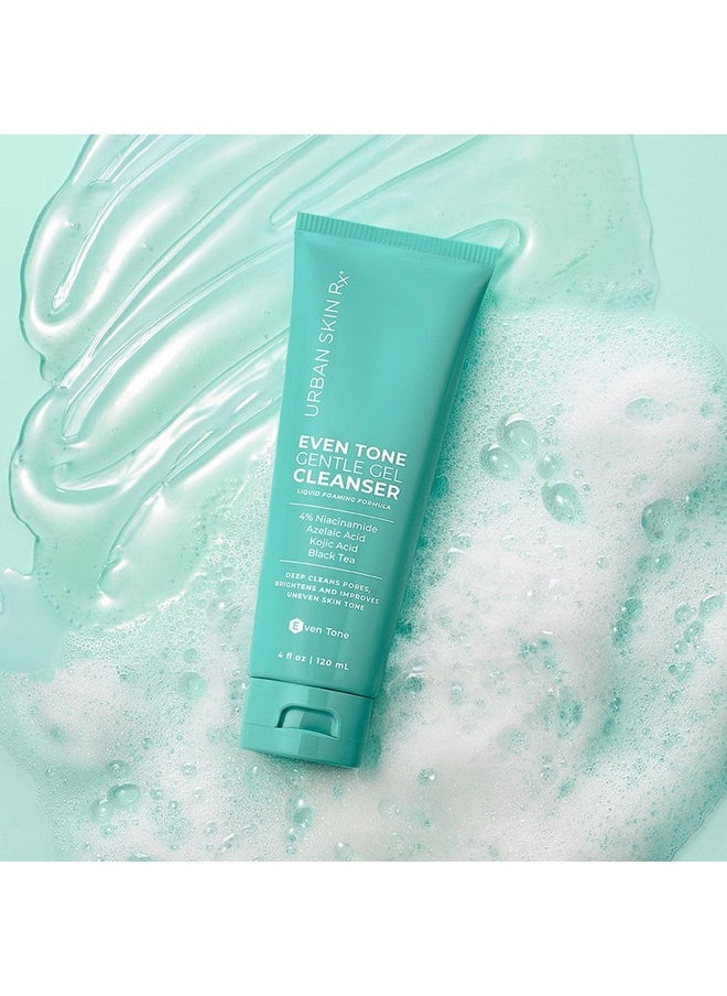 Urban Skin Rx Urban Skin Rx, Even Tone Gentle Gel Cleanser | Improves the Look of Uneven Tone, Removes Makeup & Deep Cleans, Foaming Daily Cleanser with Kojic Acid, Azelaic Acid, Niacinamide, & Black Tea | 4 Fl Oz  - Image 5