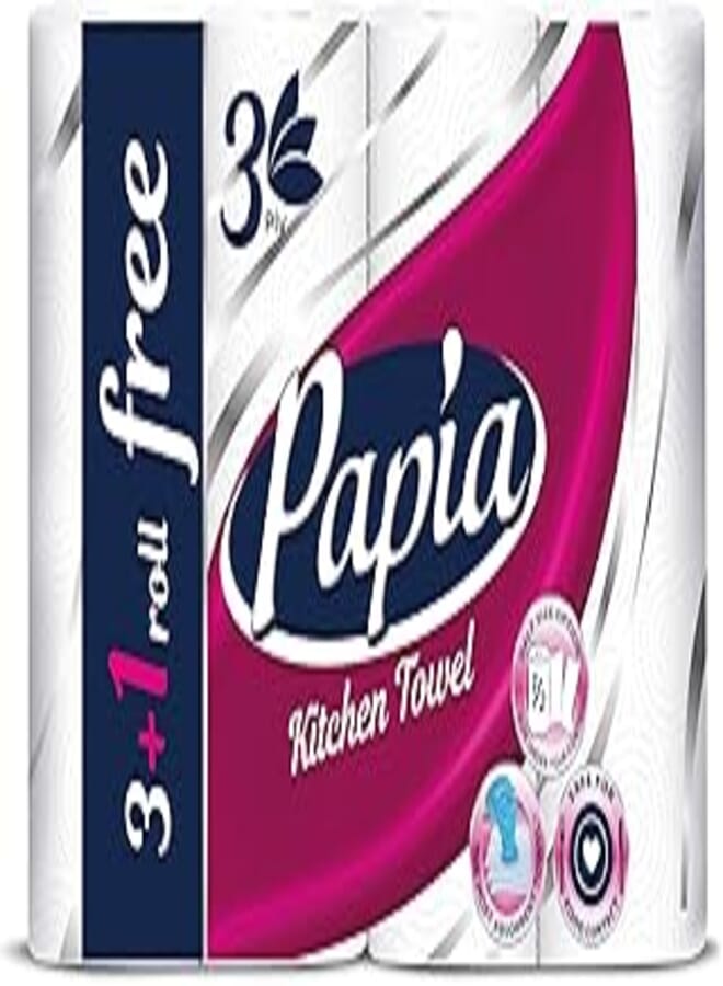 Papia Tissue - Kitchen Towel - 3 Ply - 4 Rolls