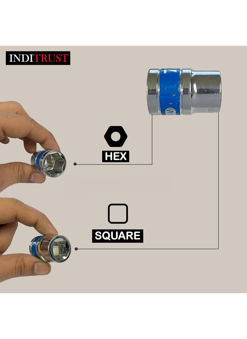 Inditrust - Inditrust new 14pcs Vehicle Car T Shaped Handle Wrench Spanner with 819mm 12 Socket Tool Set With 12 Ratchet Socket Wrench Free - Image 1