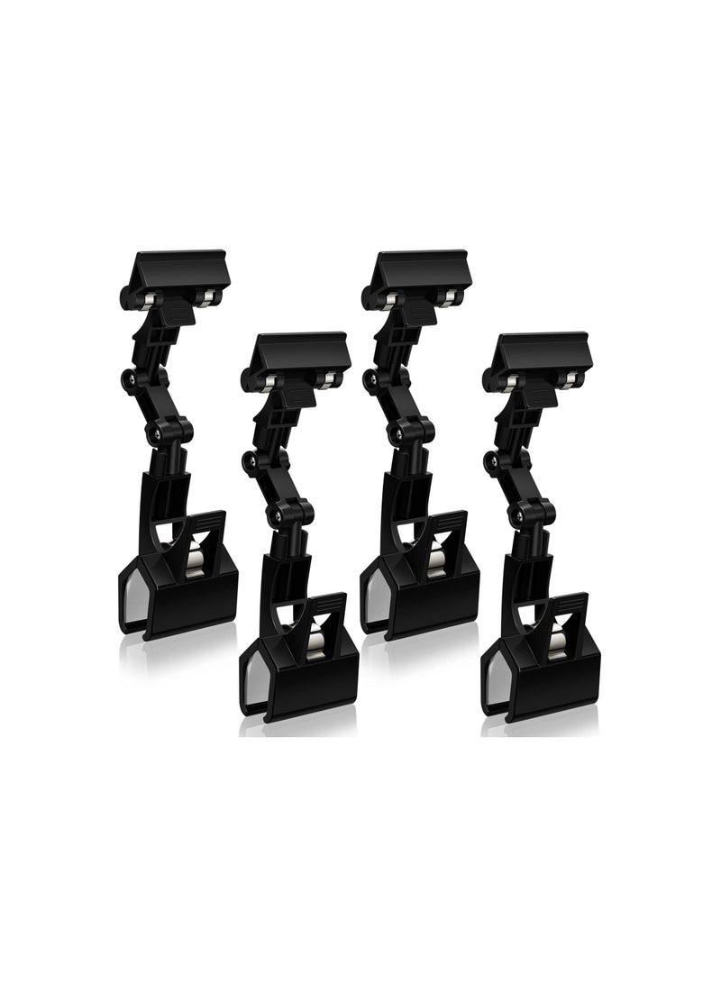 SOLARAE Flexible Documents Holder, Foldable Adjustable Copy Holder Clip Paper Holder for Computer Monitor Handy Artist Supplies Holder Canvas Clamp for Business, Store, Supermarket, Office, Black(Pack of 4 ) - Image 1