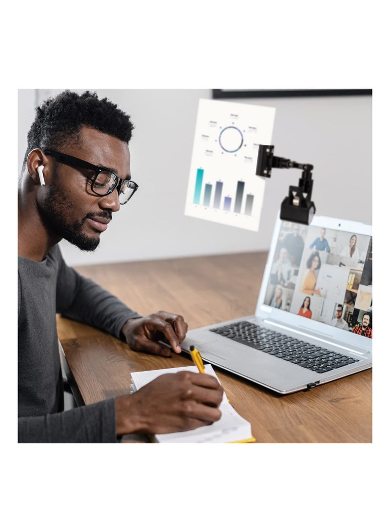 SOLARAE Flexible Documents Holder, Foldable Adjustable Copy Holder Clip Paper Holder for Computer Monitor Handy Artist Supplies Holder Canvas Clamp for Business, Store, Supermarket, Office, Black(Pack of 4 ) - Image 3