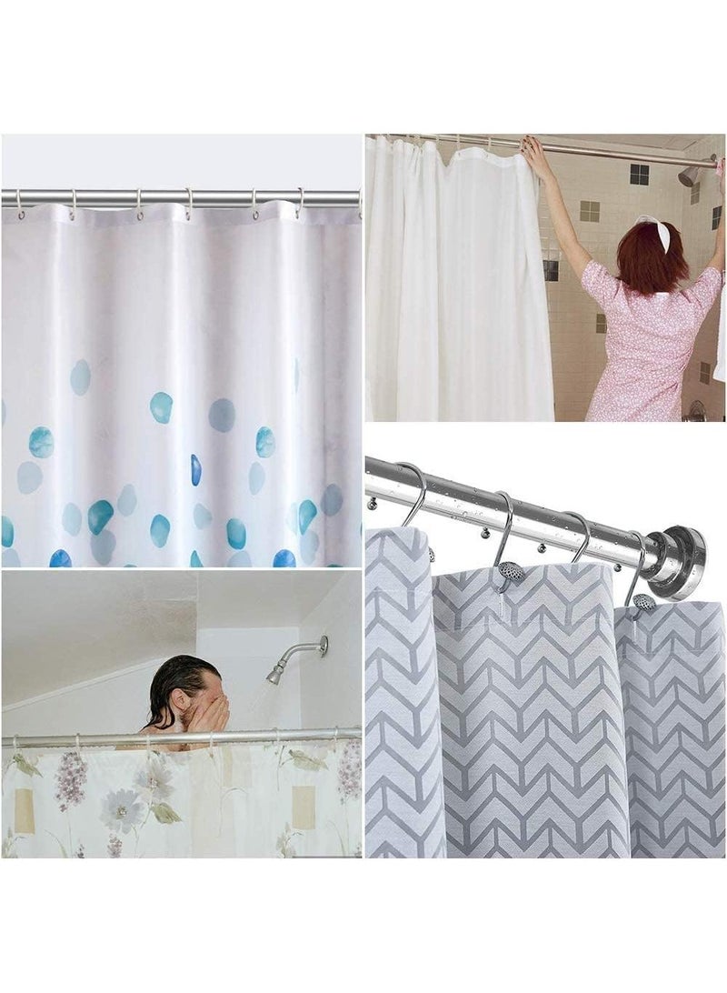 Y&D 120cm (applicable to 125-220cm) Non Perforated Stainless Steel Shower Curtain Telescopic Rod  - Image 2