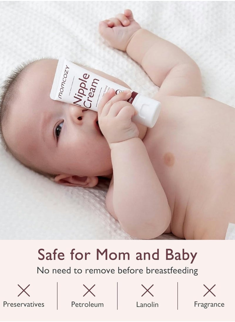 Momcozy Nipple Cream Safe for Breastfeeding, 100% Natural, Vegan Lanolin-Free Nipple Balm, Soothing Cream, Breastfeeding Essentials for Nursing & Pumping Moms, 40g  - Image 2