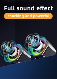 LOOPITYS PC Speakers,USB Wired Subwoofer  Speakers, Computer PC Speakers Laptop Desktop Small Audio Speaker,USB Powered Computer Stereo Speaker for PCs,Desktop,Computer,Laptop  - Image 4